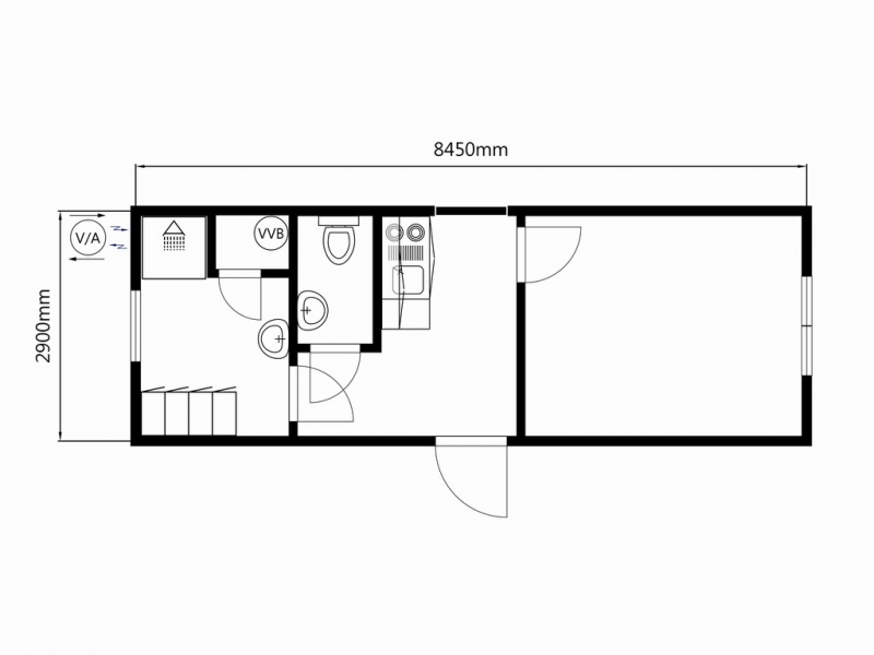 Beg. 4-mans personalbod med WC och pentry - Bild 9