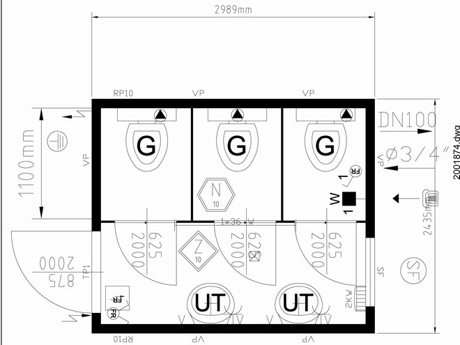 Containexmodul med tre toaletter - Bild 8