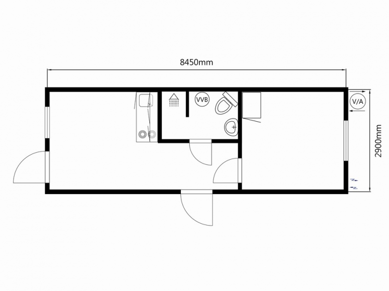 Nytillverkad bostadsbod med WC och kök - Bild 9