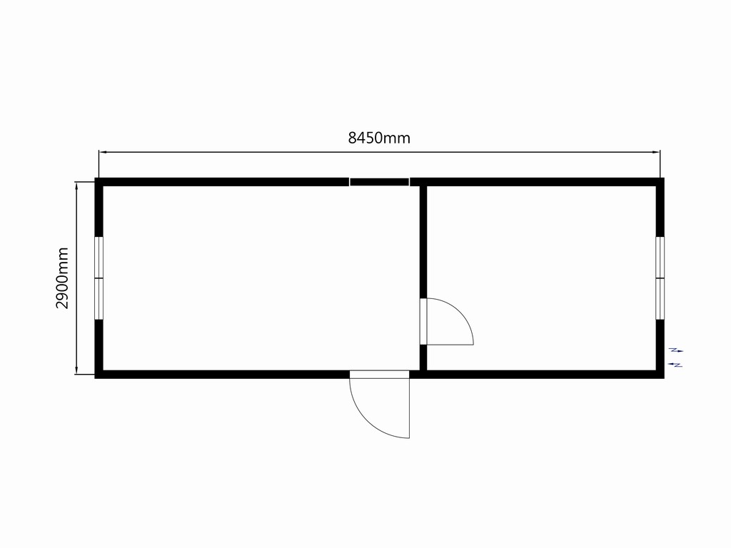 Beg. kontorsbod med en innervägg och två rum - Bild 7