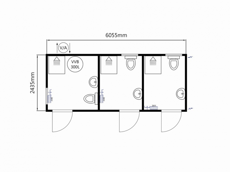 WC/Duschmodul 20fot Grå - Bild 11