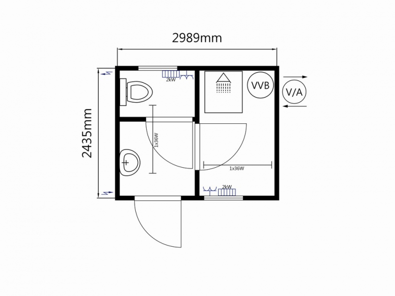 WC/Duschbod 10fot SA10 Blå - Bild 8
