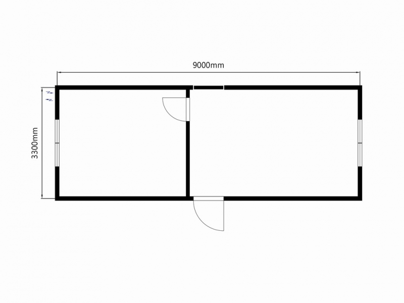 Beg. kontorsbod med en innervägg och två rum - Bild 2